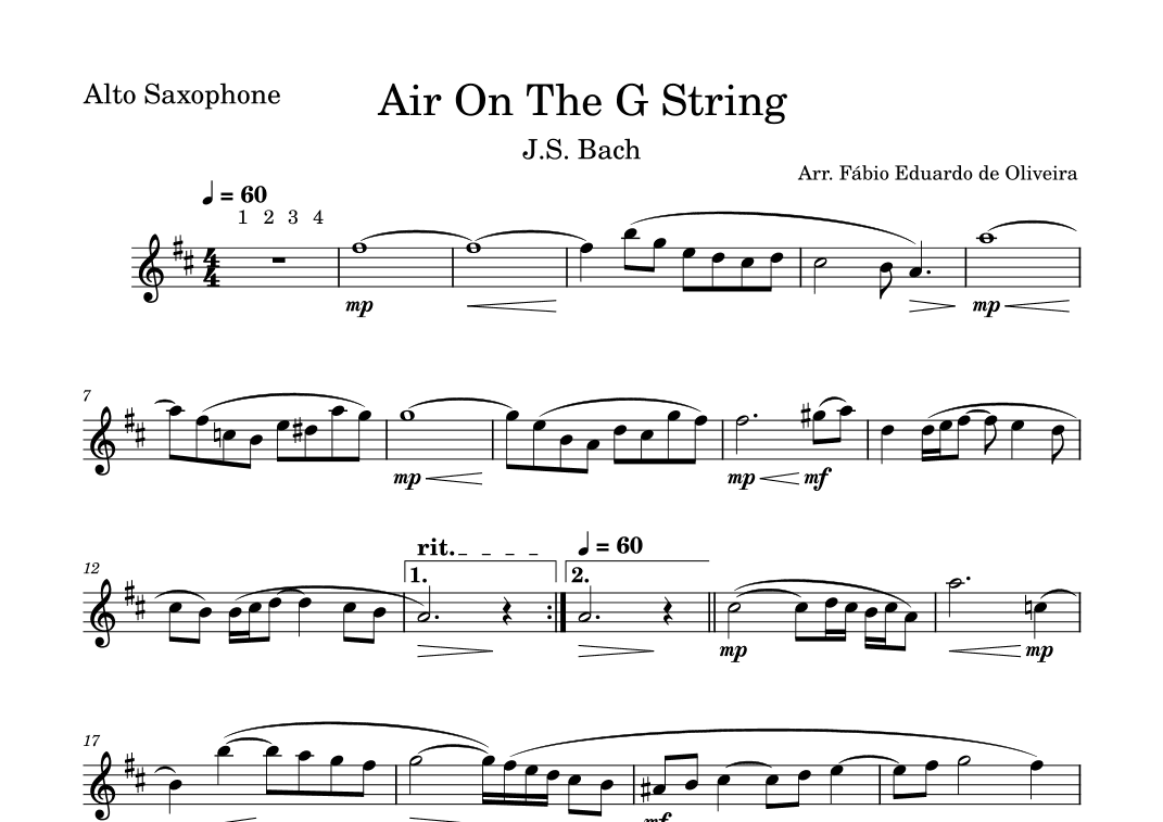 Air On The G String (Bach) - Easy Arrangement (arr. Fabio Eduardo de Oliveira)