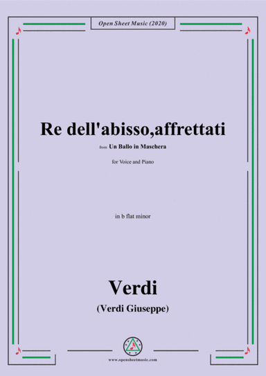 Verdi-Re dell'abisso,affrettati(Invocation Aria),in b flat minor (arr. MSM)