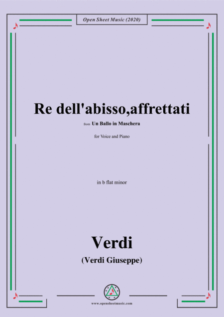 Verdi-Re dell'abisso,affrettati(Invocation Aria),in b flat minor (arr. MSM)