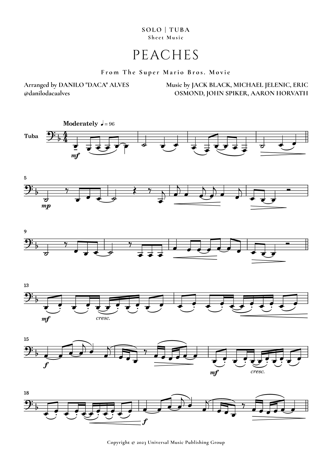 Peaches (arr. Danilo "Daca" Alves)