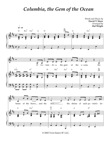 Columbia The Gem Of The Ocean (arr. Hal Wright)