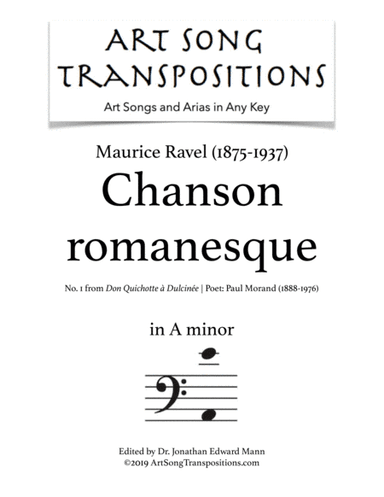 Chanson Romanesque (arr. ArtSongTranspositions.com)