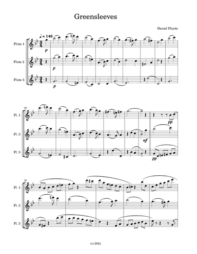 Greensleeves (arr. Daniel Plante)