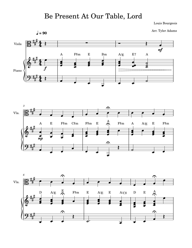 Be Present At Our Table Lord (arr. Tyler Adams)