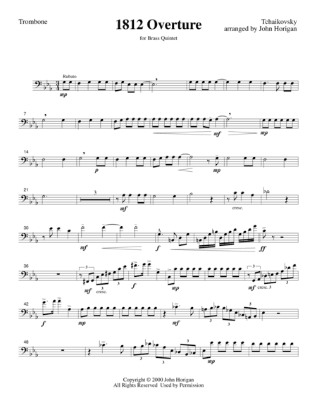 1812 Overture Trombone (for brass quintet) (arr. John R Horigan)