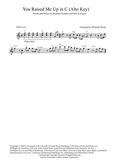 You Raise Me Up (arr. Miranda Wong)