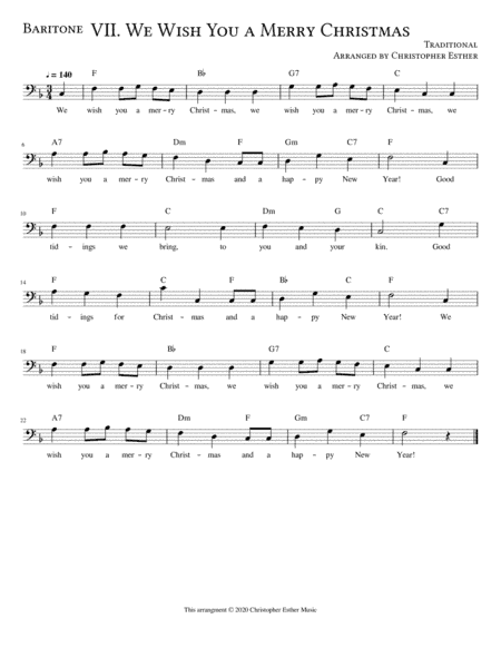 We Wish You a Merry Christmas for Baritone Voice (arr. Christopher Esther)