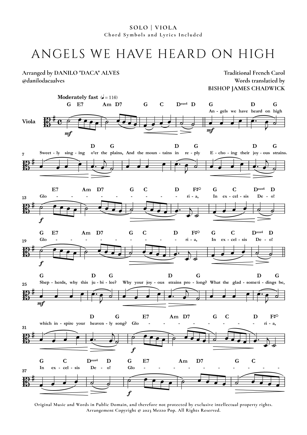 Angels We Have Heard On High (arr. Danilo "Daca" Alves)