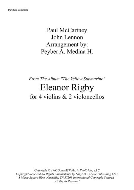 Eleanor Rigby (arr. Peyber A. Medina H.)