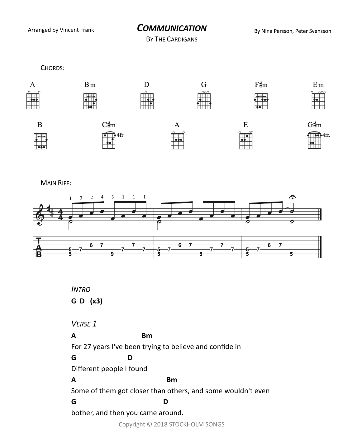 Communication (arr. Vincent Frank)