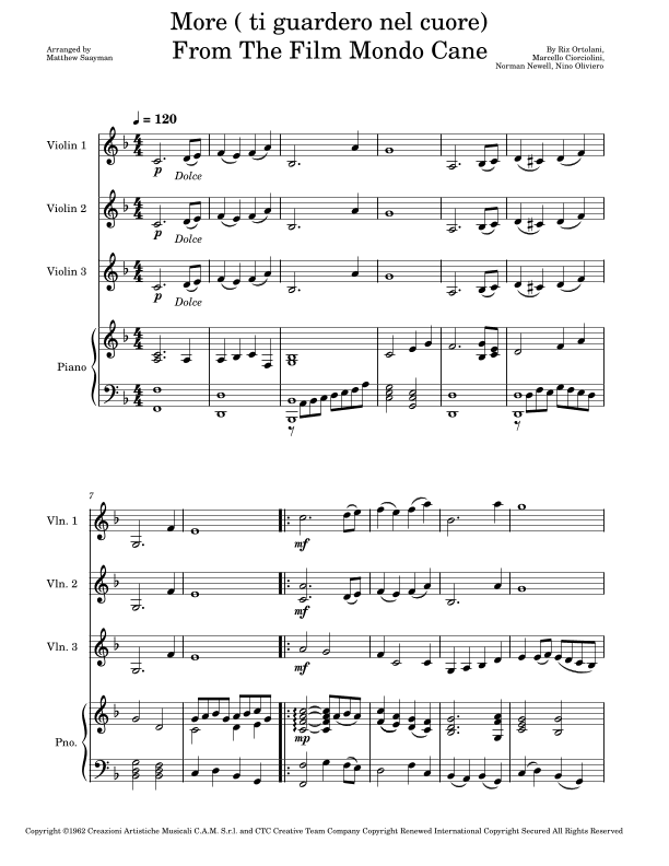 More (ti Guarderò Nel Cuore) (arr. Matthew Saayman)