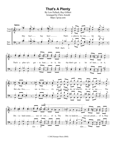 That's A Plenty (arr. Chris Arnold)