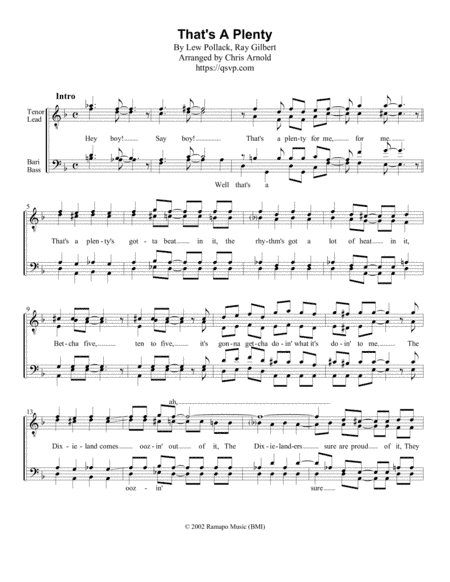 That's A Plenty (arr. Chris Arnold)