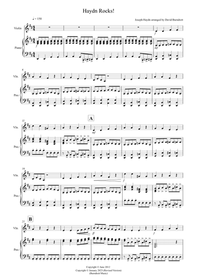 Haydn Rocks! for Violin and Piano (arr. David Burndrett)