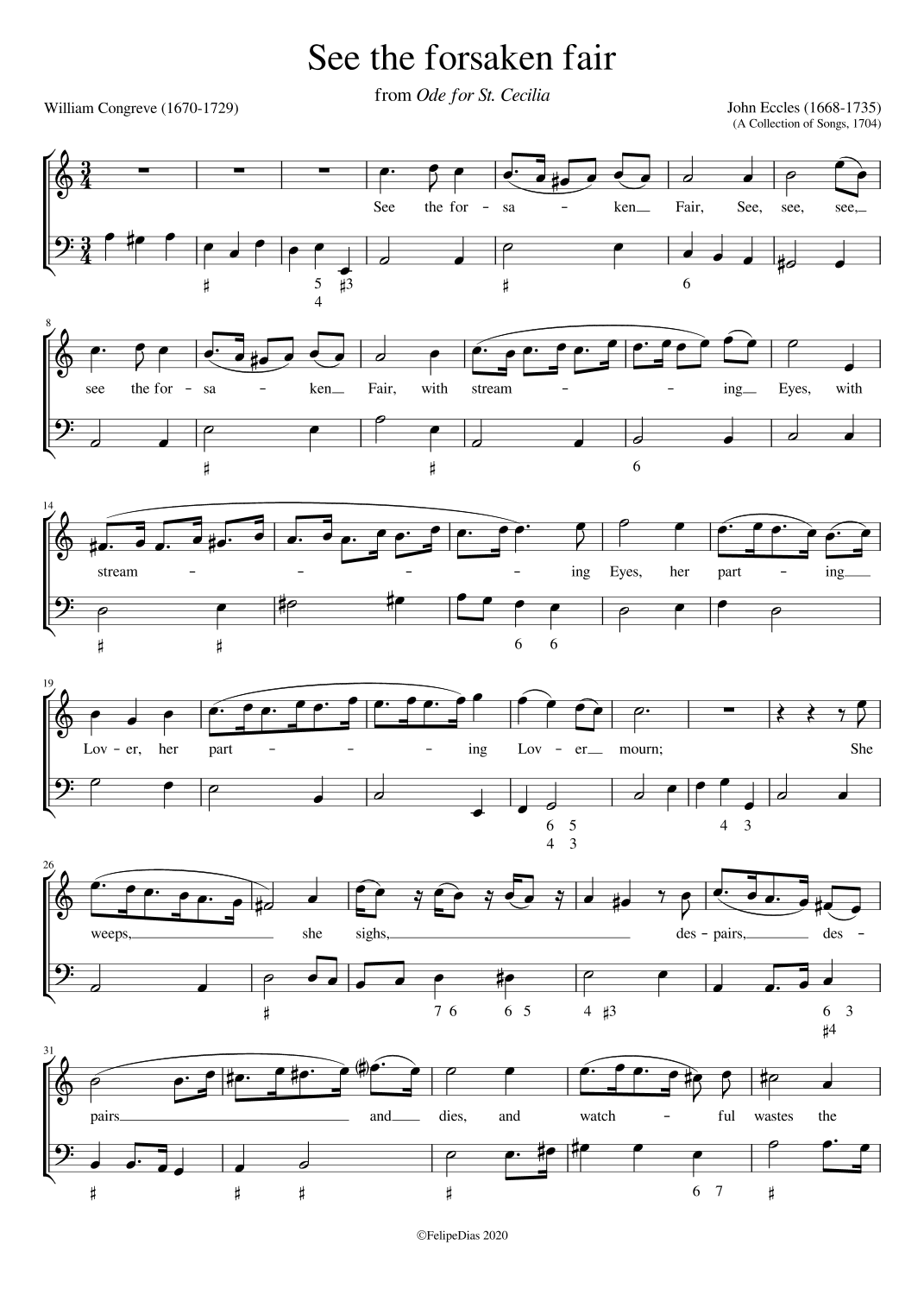 See the forsaken fair (arr. Early Music Scores)