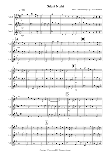 Silent Night for Flute Trio (arr. David Burndrett)