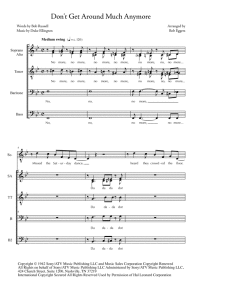 Don't Get Around Much Anymore (arr. Bob Eggers)