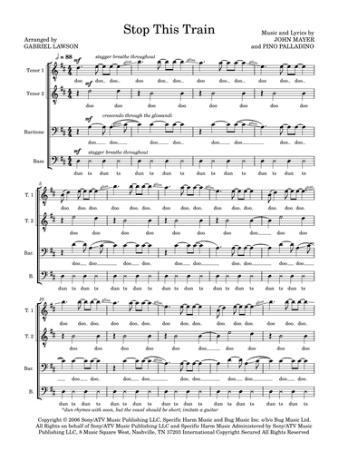 Stop This Train (arr. Gabriel Lawson)
