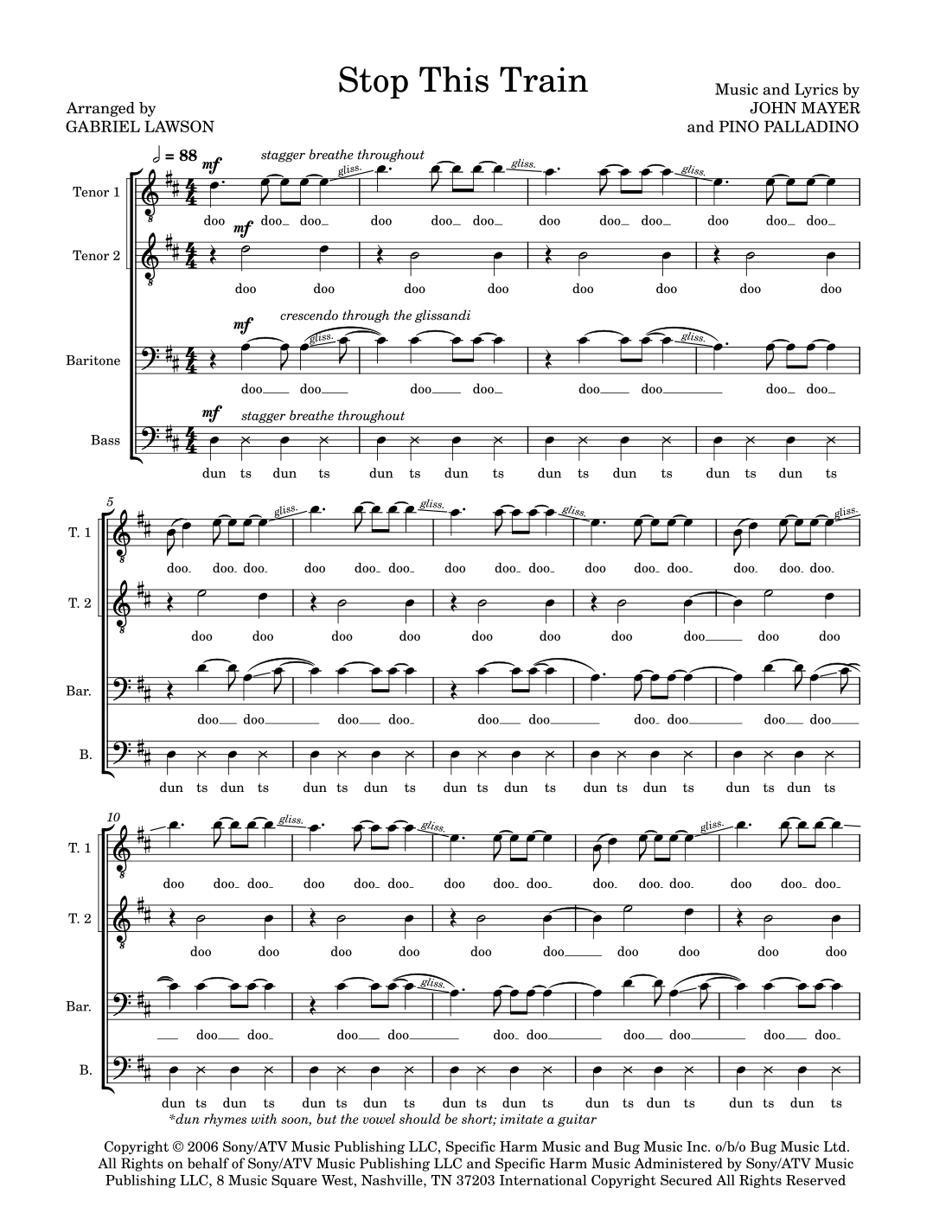 Stop This Train (arr. Gabriel Lawson)