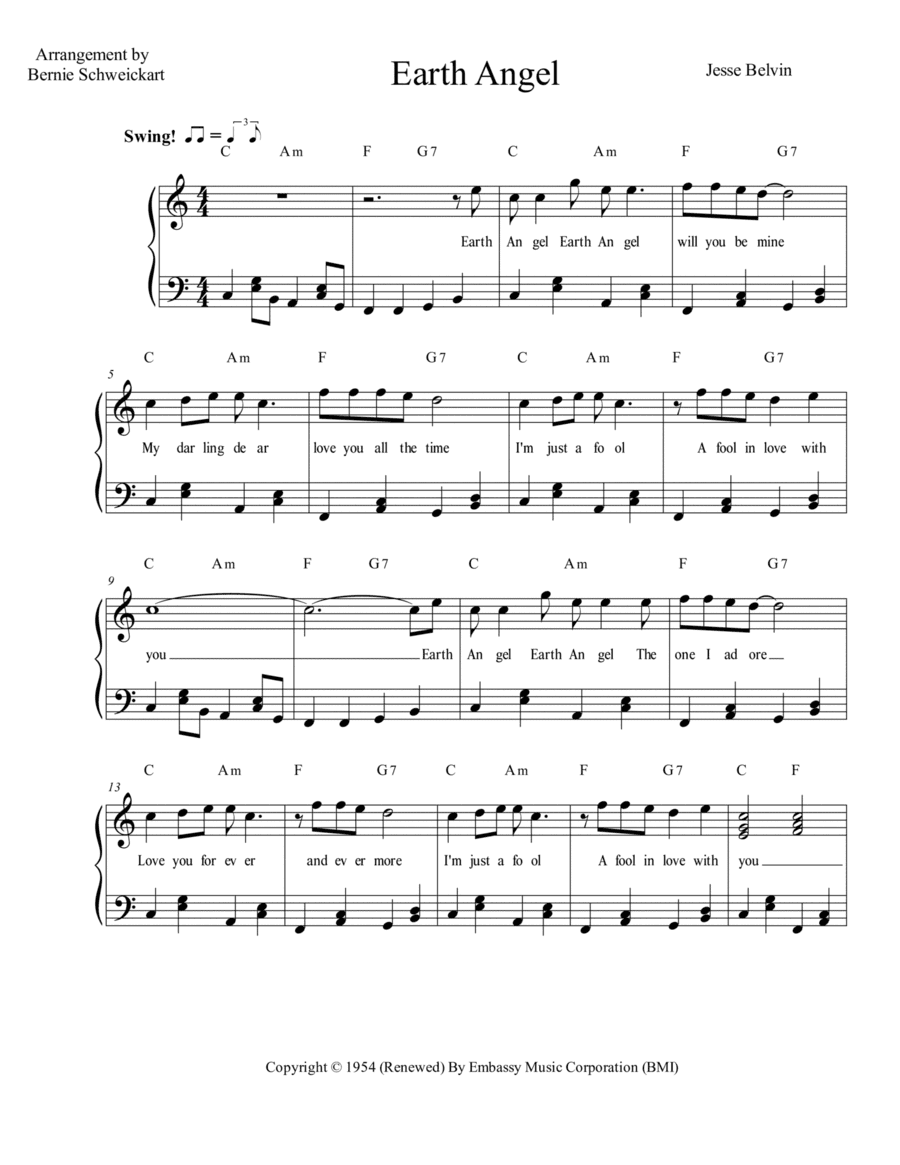 Earth Angel (arr. Bernie Schweickart)
