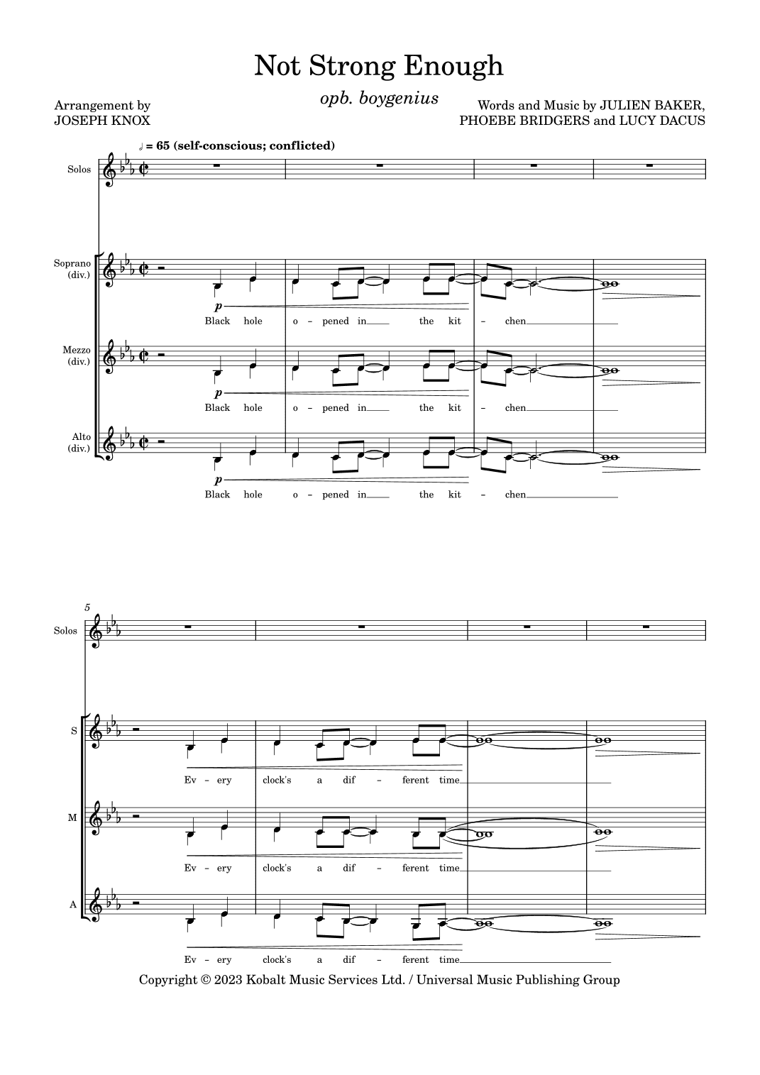 Not Strong Enough (arr. Joseph Knox)