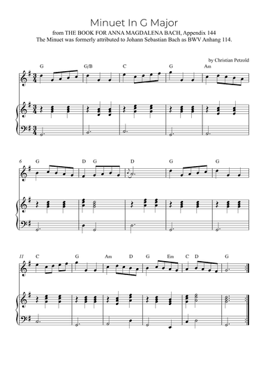 Minuet In G Major (arr. Alex Nunes Rodrigues)