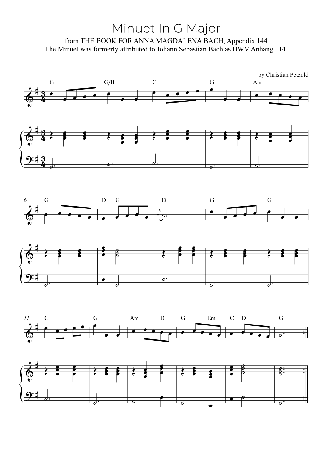 Minuet In G Major (arr. Alex Nunes Rodrigues)