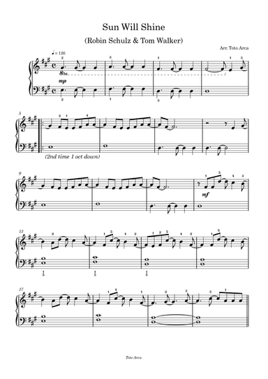 Sun Will Shine (arr. Toto Arca)