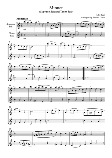Minuet in G Minor (arr. Andrea Costa)
