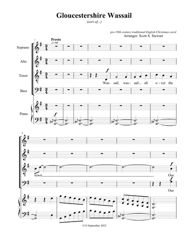 Gloucestershire Wassail (sort of) (arr. Scott S. Stewart)