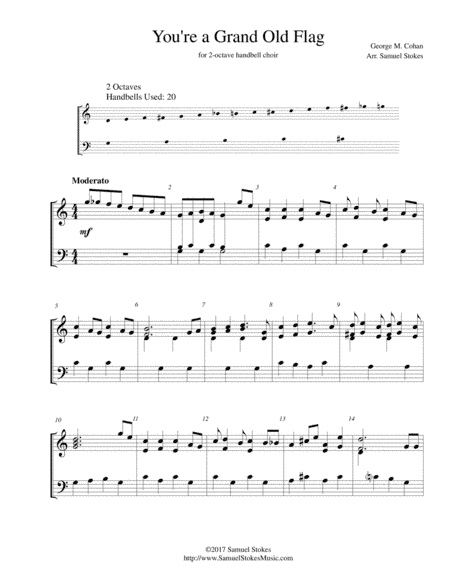 You're a Grand Old Flag - for 2-octave handbell choir (arr. Samuel Stokes)