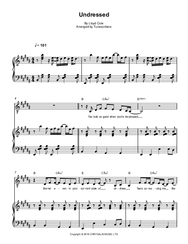Undressed (arr. Tunescribers)