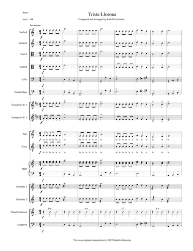 Triste Llorona for String Orchestra with Mariachi