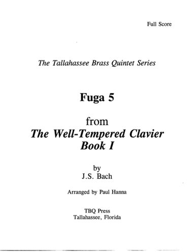 Fuga 5 (arr. Paul Hanna)