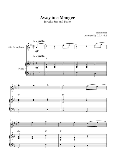 Away in a Manger (arr. G.D.V.S.L.J)