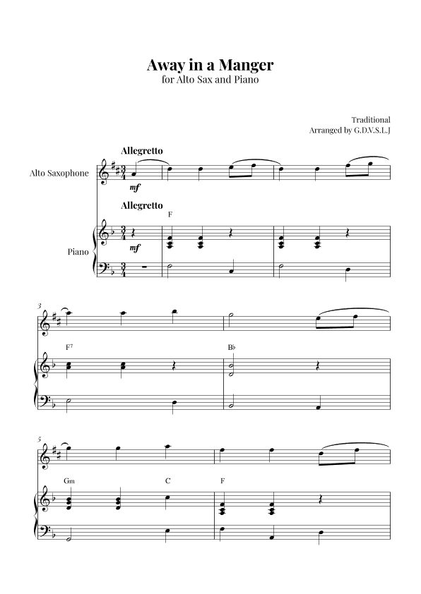 Away in a Manger (arr. G.D.V.S.L.J)
