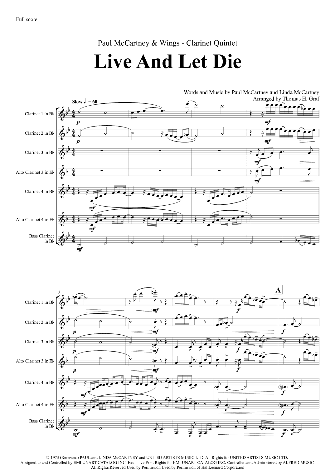 Live And Let Die (arr. Thomas Graf)