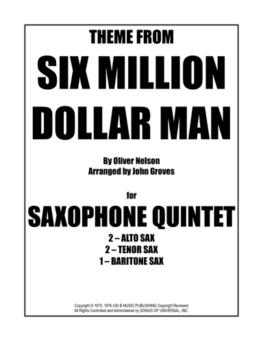 Theme From Six Million Dollar Man (arr. John Groves)