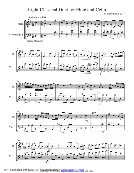 Light Classical Duet for Flute and Cello