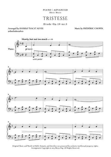 Étude op. 10 no. 3 (Tristesse) (arr. Danilo "Daca" Alves)