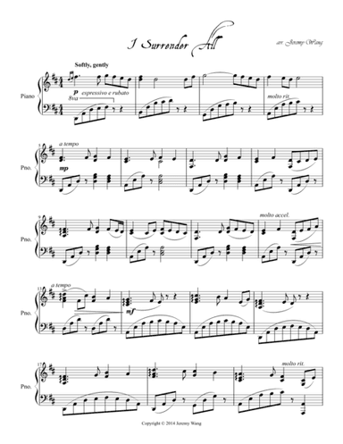 I Surrender All for piano