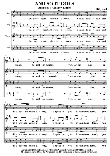And So It Goes (arr. Andrew Emmet)