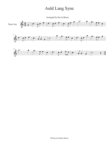 Auld Lang Syne - Tenor Sax (arr. Kevin Busse)