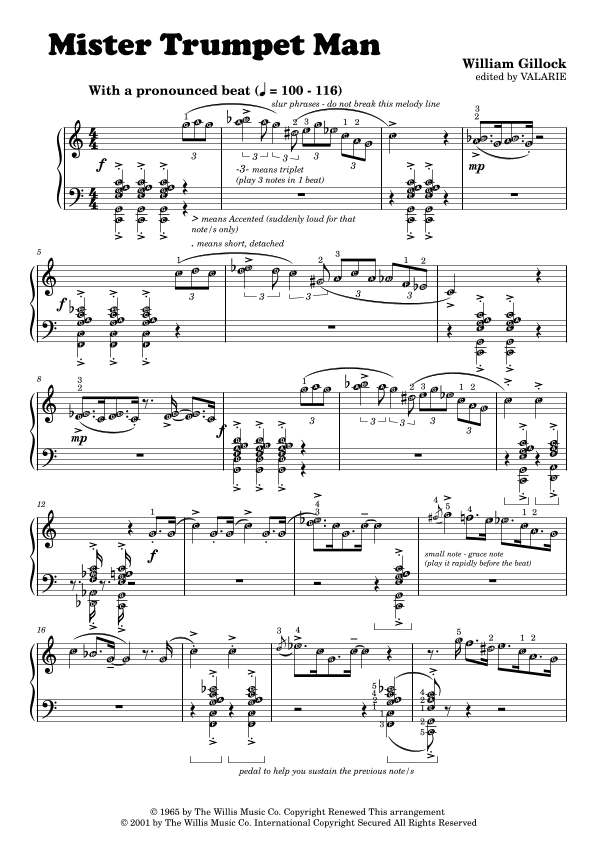 Mister Trumpet Man (arr. Edited by Valarie)