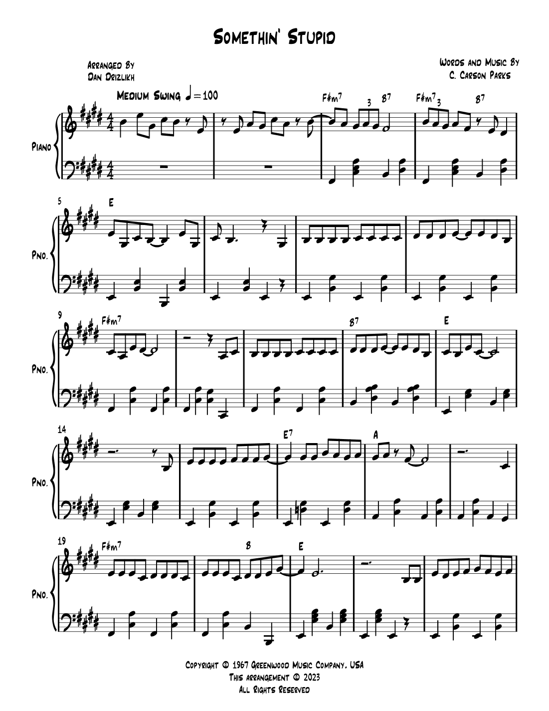 Somethin' Stupid (arr. Dan Drizlikh)