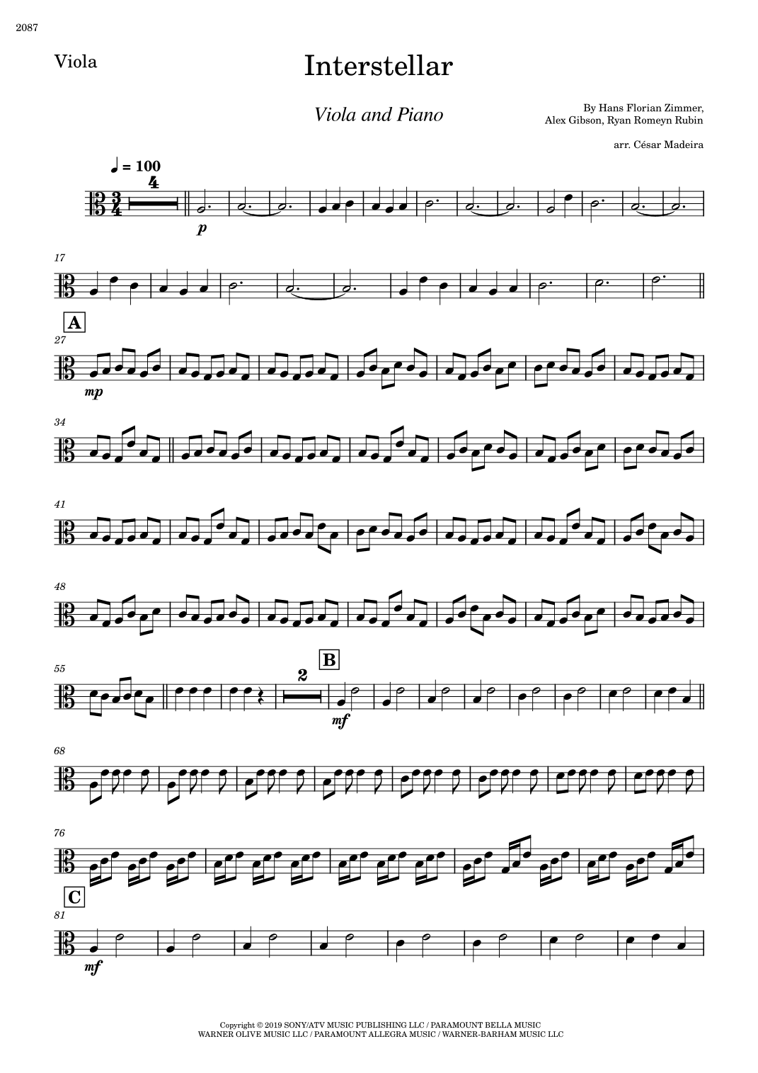 Interstellar (arr. César Madeira)