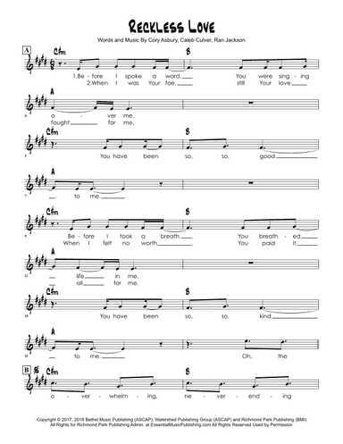 Reckless Love (arr. Brian Kim)