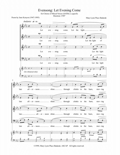 Evensong: Let Evening Come