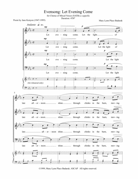 Evensong: Let Evening Come