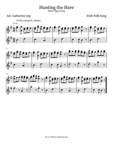 Hunting the Hare (arr. Catherine Ing)
